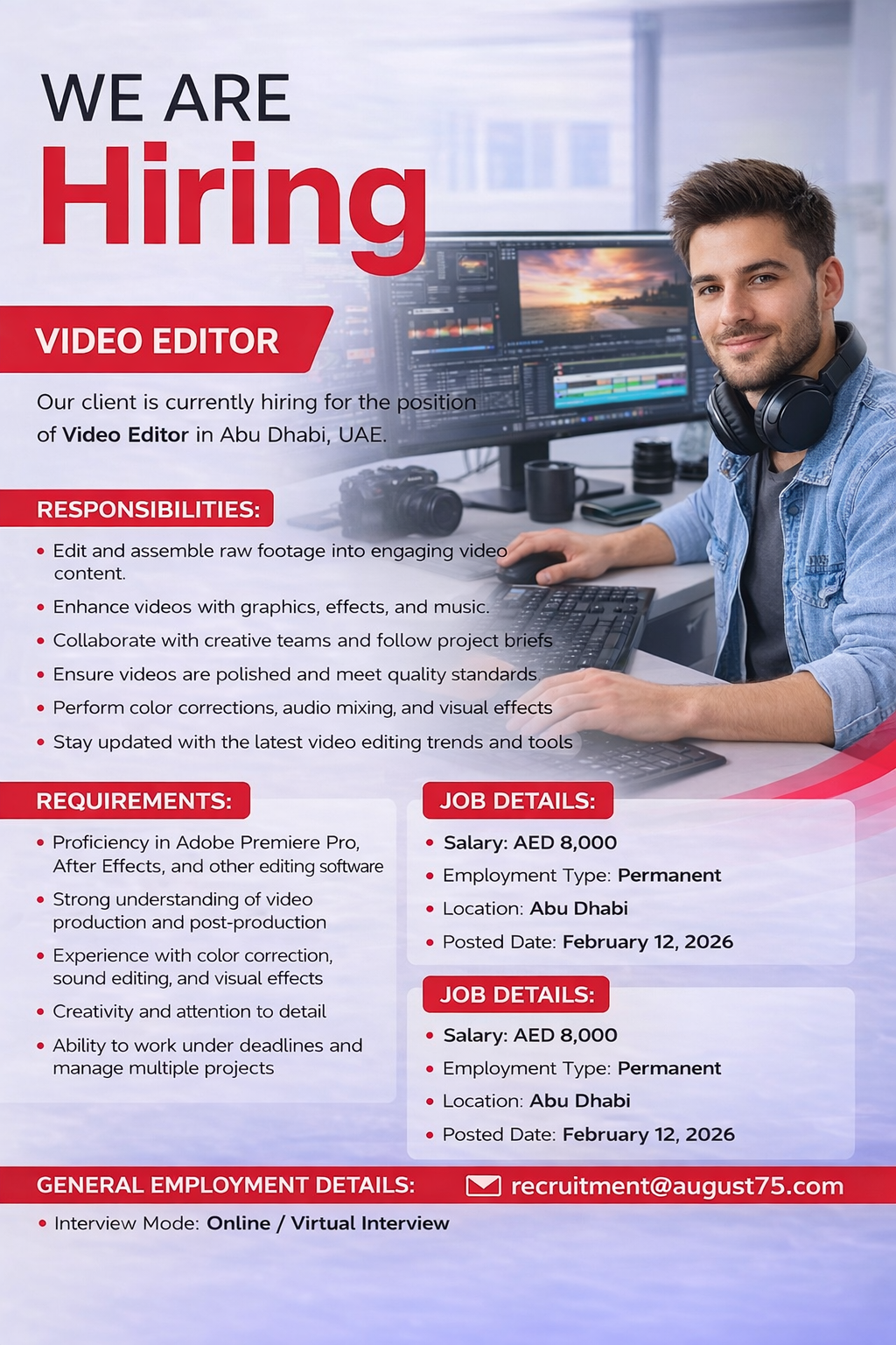 Video Editor Job UAE